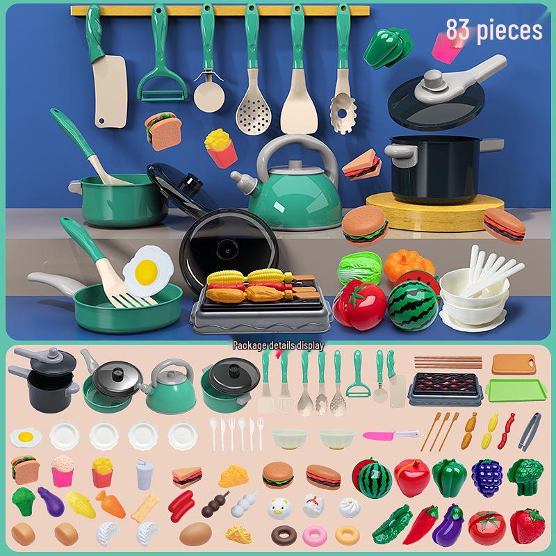Children's Pretend Play Kitchen Set: Cooking Utensils & Cutting Fruit Toys
