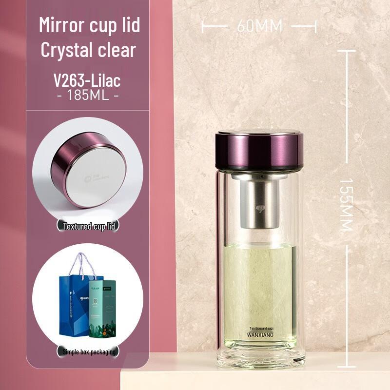 Portable Double-Layer Glass Tea Infuser Bottle with Filter