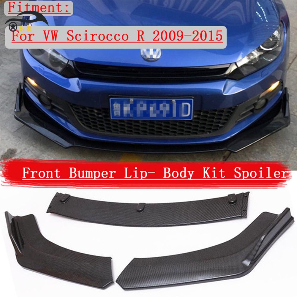 

Front Lip Chin Corner Kit for 2009-2015 Volkswagen Scirocco R Spoiler (3-Piece Set) Matte Black