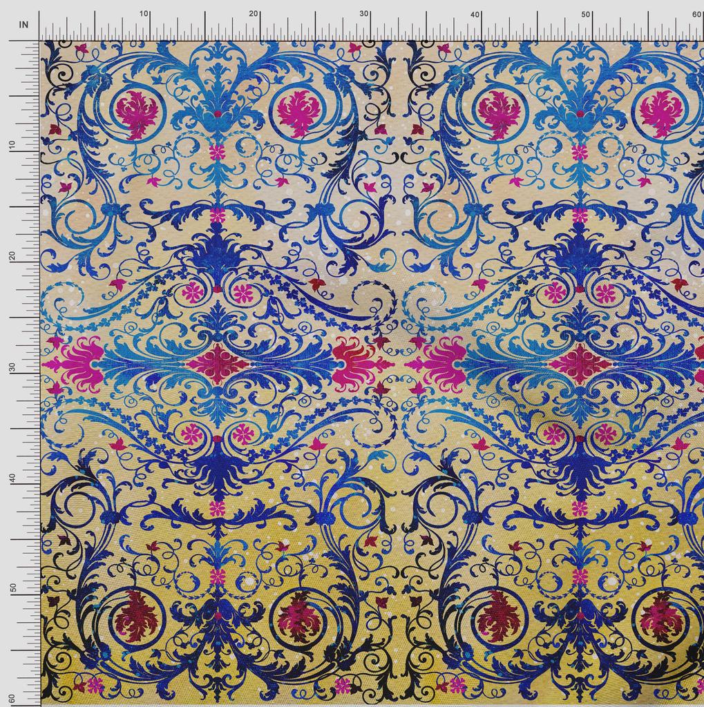 oneOone Cotton Flex Fabric Dot|Swirl & Floral Panel Print Fabric By The Yard 40 Inch