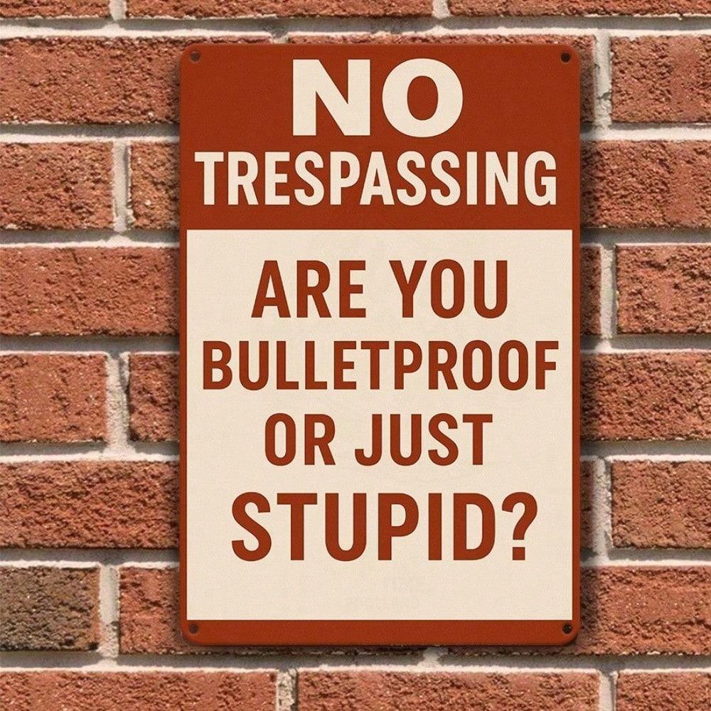 Vintage Metal Sign No Trespassing Wall Decor for Garden Garage Farm