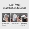 1PC Stainless Steel Roll Paper Holder Kitchen Plastic Wrap Wall Mount No Punch Hat Hanger Toilet Paper Holder Storage Hook KTY