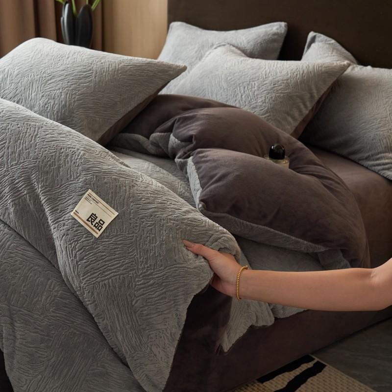 Baby Mom Grade A High Weight Milk Velvet Bedding Set Winter Warm Coral Fleece Sheet Duvet Cover