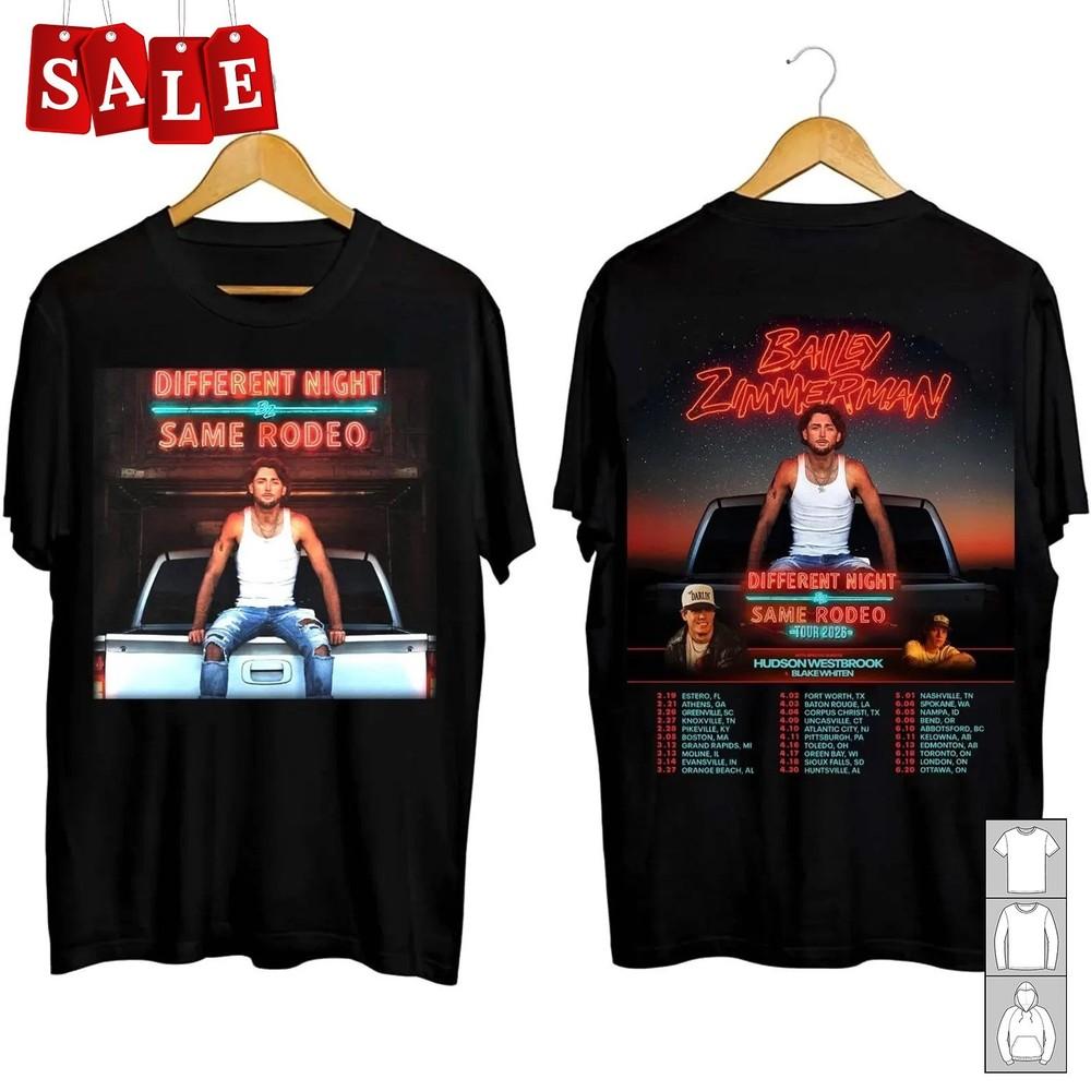 New Bailey Zimmerman Different Night Same Rodeo Cotton Men All Size Shirt LL821 Unisex T-Shirt S