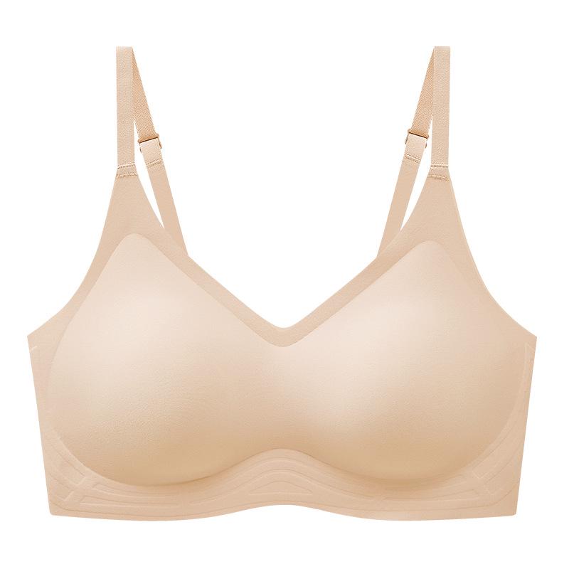 Soutien-gorge confortable sans coutures: Améliore les petits seins, respirant, rembourrage épais, sans anneau en acier, coupe froncée