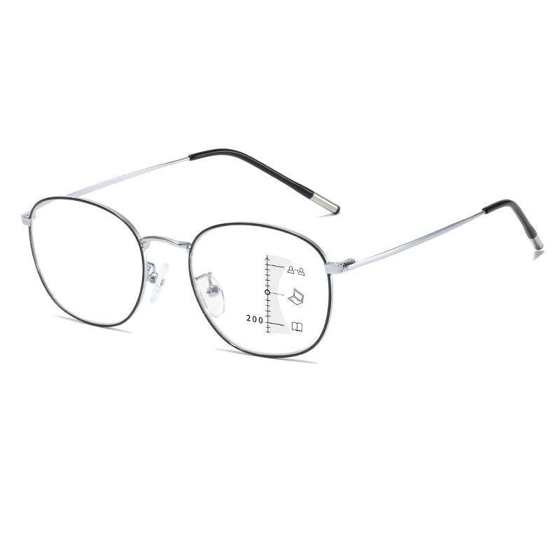 

Luxury Small Metal Reading Glasses Men Women Classic Black Presbyopic Glasses Male Anti-blue Light Multifocal Glasses +150