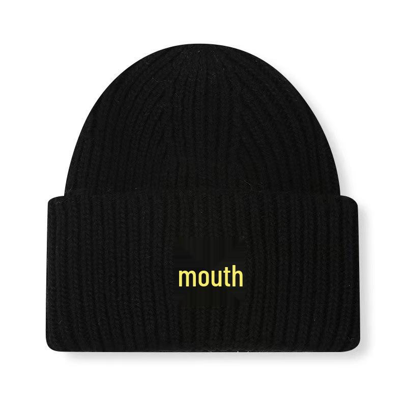 Classic Smiley Face Wool Knit Hat - Thickened, Unisex, European & American Style