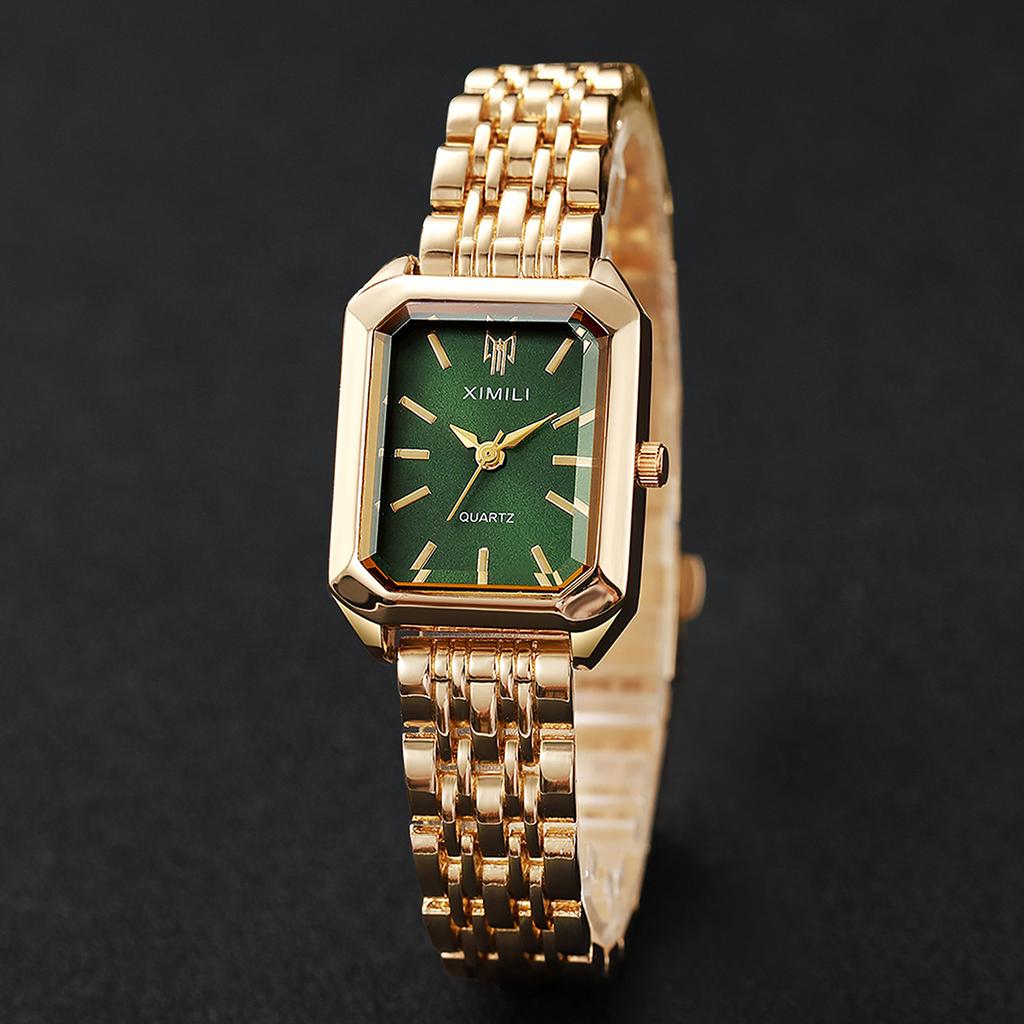 5ks/sada Dámské luxusní vynikající hodinky Módní retro křemenné analogové hodinky se sadou náramků Dárek pro dívky (Krabice není součástí dodávky)