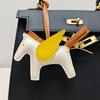 Hand-Stitched Genuine Leather Pony Bag Charm - Cute Lambskin Flying Horse Design