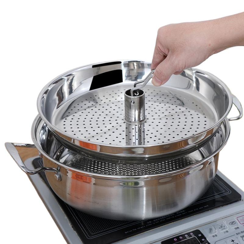 Stainless Steel Dual-Use Seafood Steamer Pot for Gas & Induction Cooktops.
