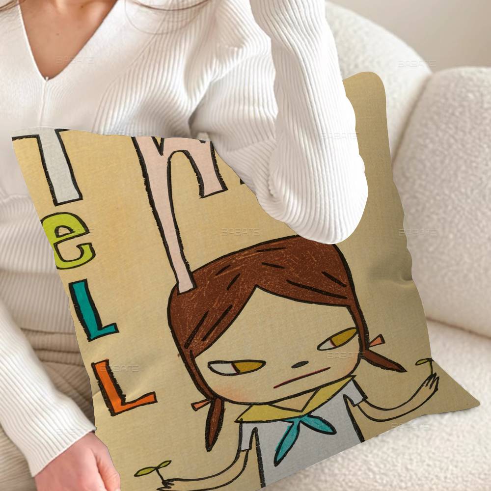 Yoshitomo Nara Pillow Cushion Cover Pillowcase Living Room Sofa Home Decor