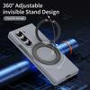 360°Ring Metal Holder Skin Feel Matte Case for Samsung Galaxy Z Fold 7 6 5 4 3 Magsafe Magnetic Wireless Charging Bracket Cover