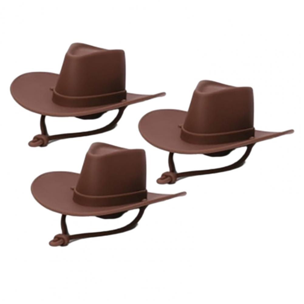 1/2/3Pcs Cowboy Hat Wine Stoppers Silicone Bottle Toppers Air-Tight Seal Reusable Wine Corks Fits Standard Champagne Bottles
