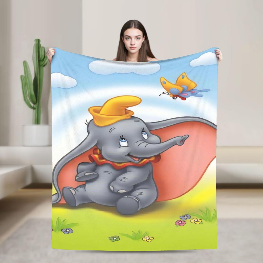 D-Dumbos Plush Blanket Child Flannel Throw Blanket For Couch Bed Super Soft Design Quality Bedspread Gift