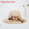 Straw Hat Women Summer Sunshade Wide Brim With Flower Pattern For Beach Vacation