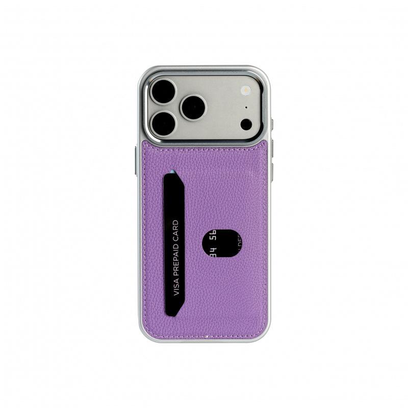 

Lychee Pattern Leather Card Holder Case for iPhone 13/14/15/16 Pro Max/17 17 Pro