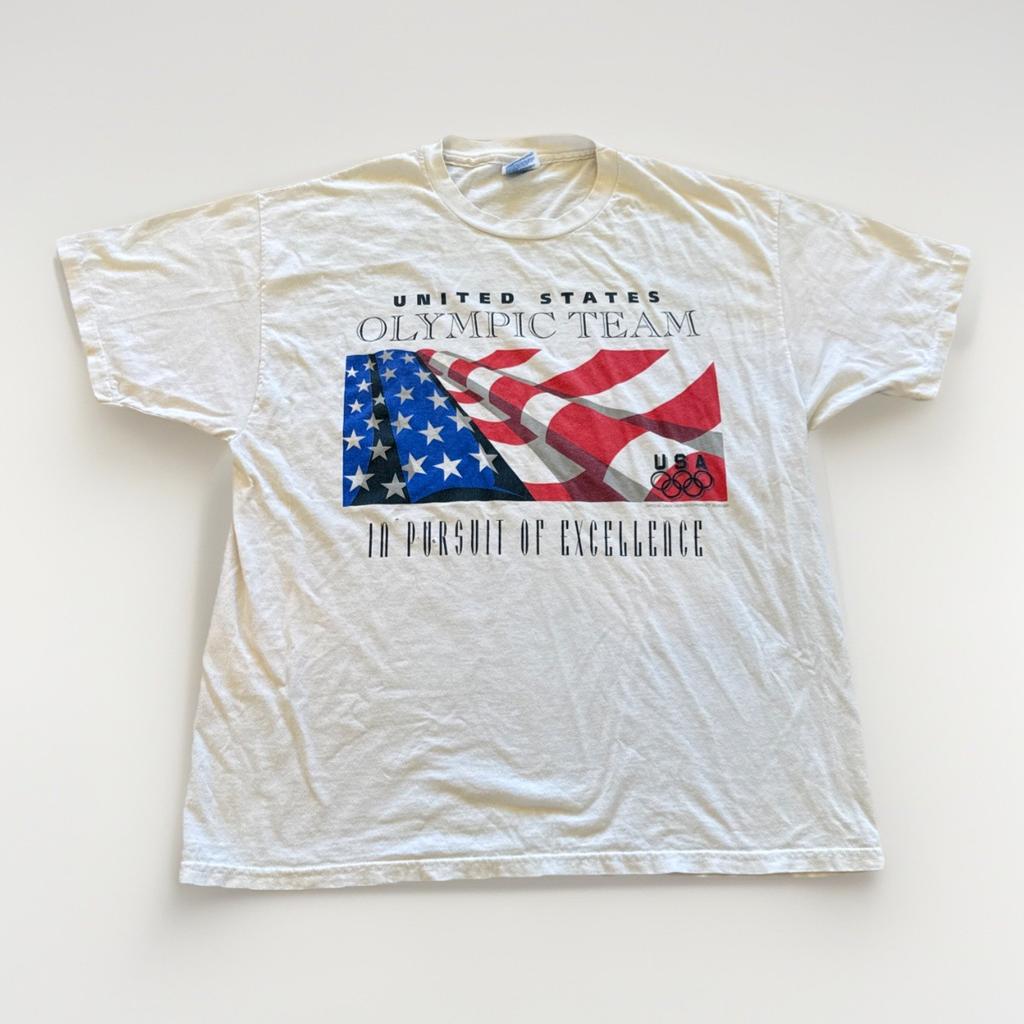 Vintage Atlanta 1996 Olympics Shirt Mens XL Hanes White Cotton Logo 90s USA