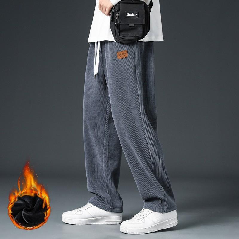 

Флисовые брюки на шнурке, удобные плюшевые мужские зимние брюки с широкими штанинами на талии для тепла, удобные мягкие прямые брюки XL темно серый