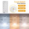 LED Crystal Desk Light Rose Light Projector Bedside Atmosphere Light 3/16 Color Touch Adjustable Night Light Diamond Small Night Light Romantic Gift