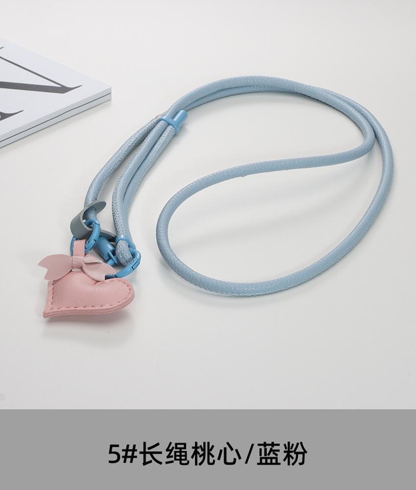 Leather messenger mobile phone lanyard love pendant long adjustable neck strap strong and durable gasket anti-lost women