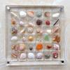 2X Acrylic Square Shell Storage Box Transparent Sea Shell Display Cabinet Magnetic Mini Beach Stone Gemstone Beads Storage Frame