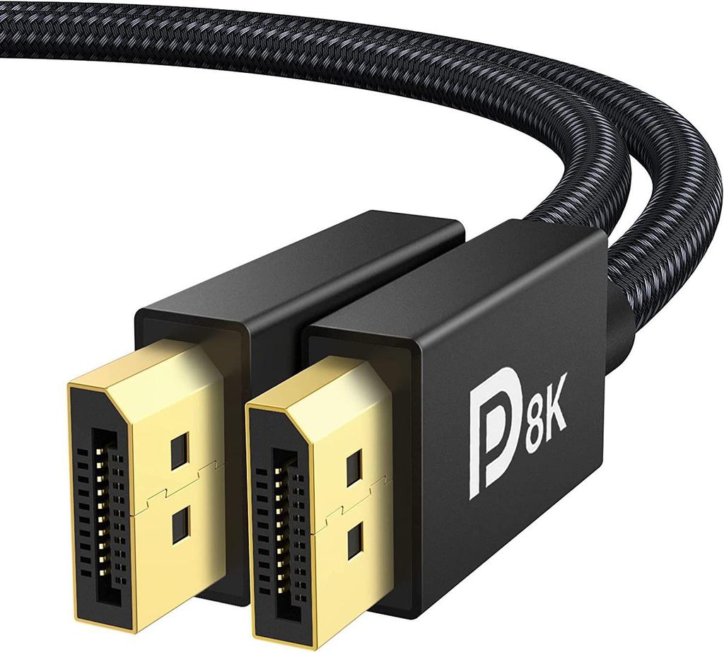 DP 2.1 HD Monitor Cable UHBR10 40Gbps Large DP to DP Adapter Cable