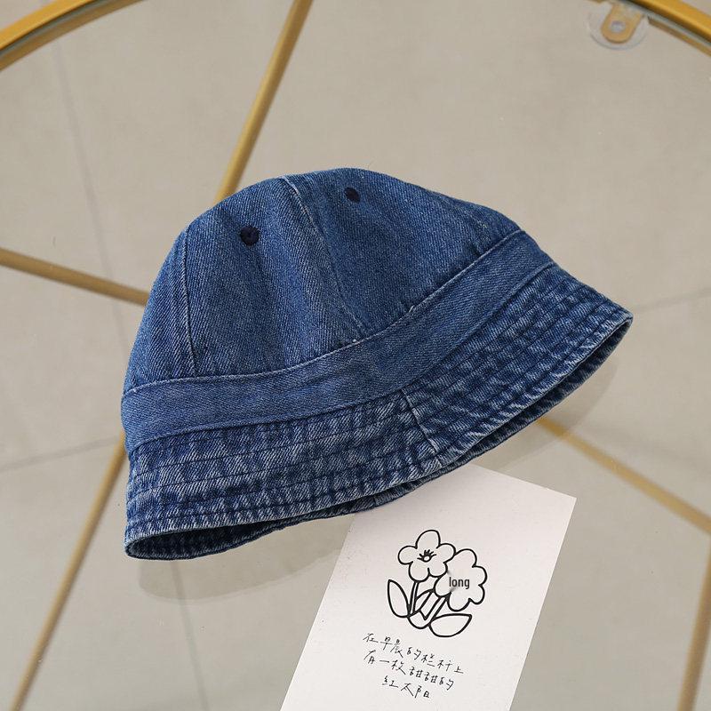 Korean Style Children s Denim Bucket Hat with Sun Protection - Trendy for Spring, Summer, and Autumn