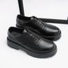 New Thick-soled Heightening Big-headed Leather Shoes Men's Patent Leather Glossy Casual Shoes Thick-heeled Loafers Hairstylist Men's Shoes