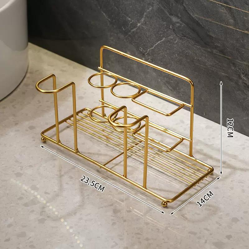 Accessible Luxury Electric Toothbrush Rack Punch-Free Toilet Bathroom Wall Hanging Toothbrush and Cup Toothpaste Storage Rack