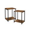 Side Tables, Set of 2 Bedside Tables, End Tables with Storage Shelf, Steel Frame, for Living Room, Sitting Room, Bedroom, Industrial