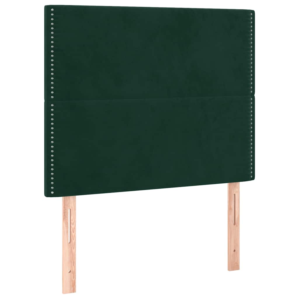 Vidaxl Letto Continentale Con Materasso E LED Verde Velluto 100X200Cm