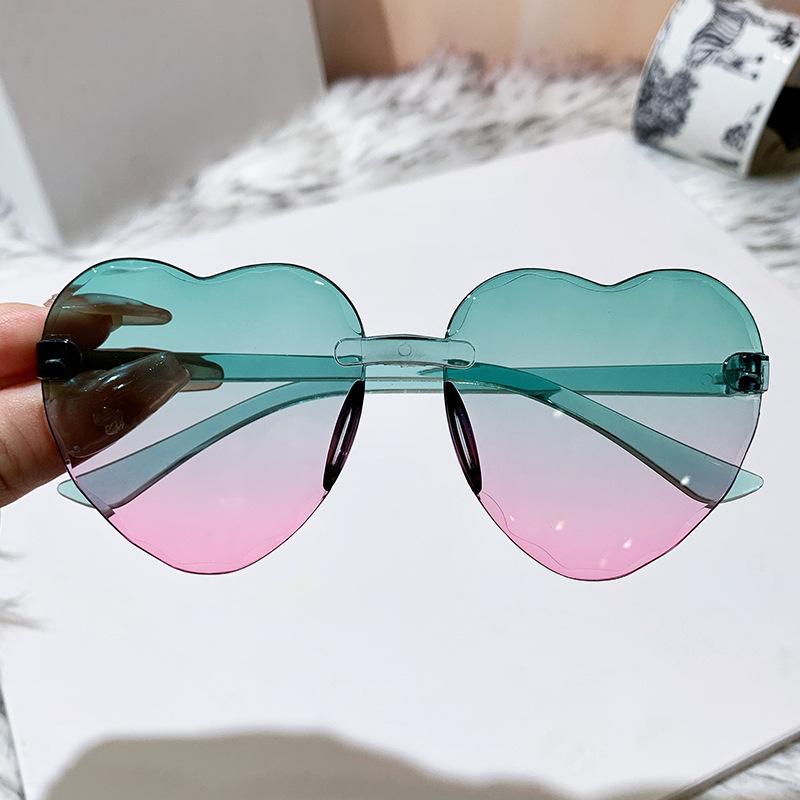 Fashion Jelly Gradient Children Heart-shaped Lenses Sunglasses Outdoor Sun Protection Glasses Colorful Sun Glasses Goggles Other