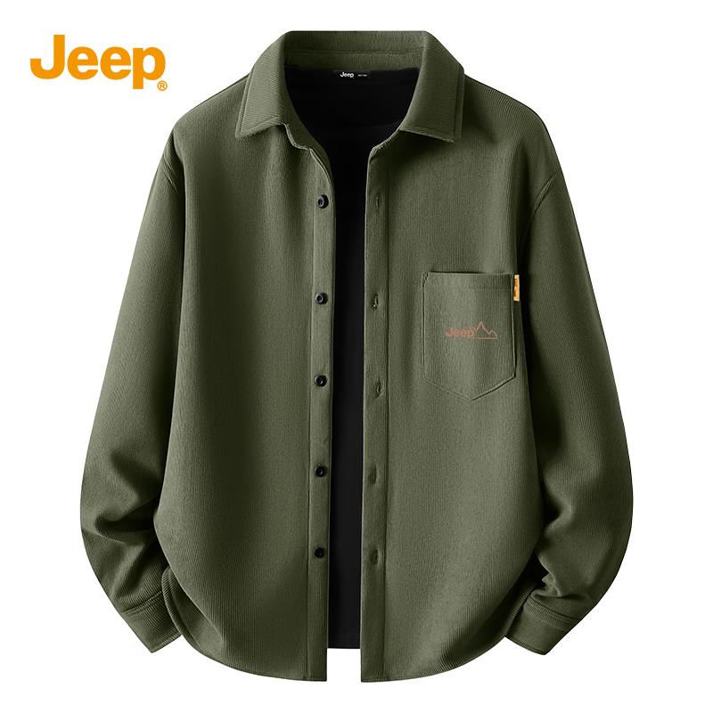 JEEP Men's Fleece-Lined Corduroy Shirt