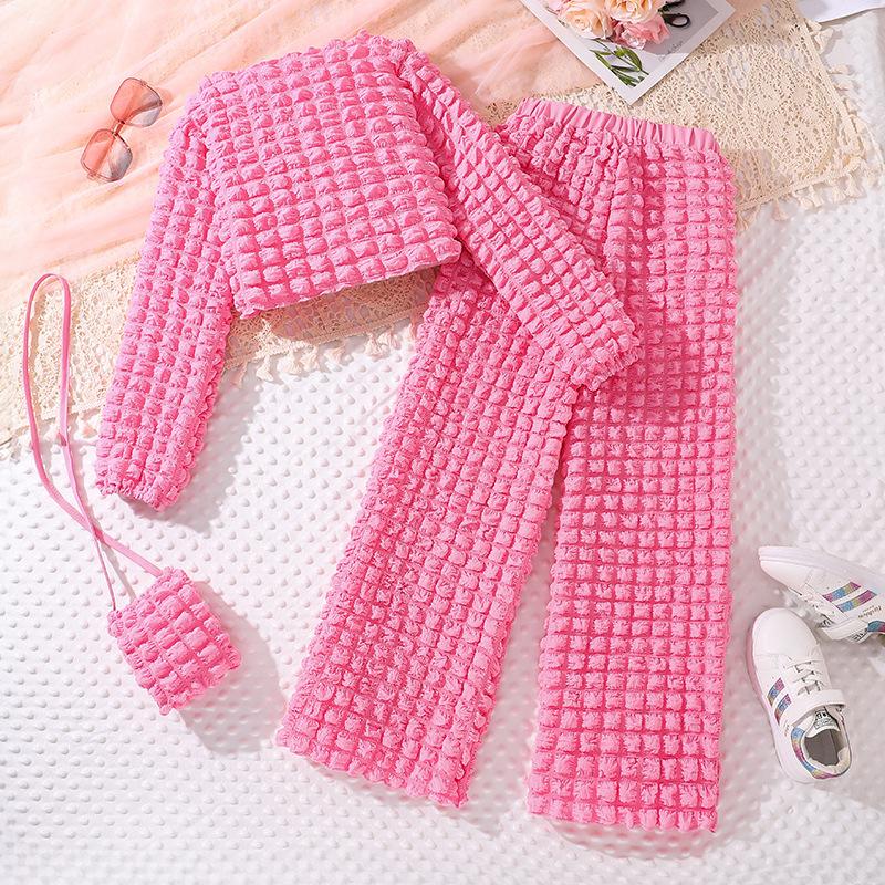 Jentedress 7-12 år Barneklær Vår og Høst Ny Personlighet Langermet + Bukser 2-delt sett