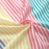 Summer Men's Colorful Striped Pattern Short Sleeved Slim Fit Shirt with Casual Button Collar Suitable for Beach and Daily Wear