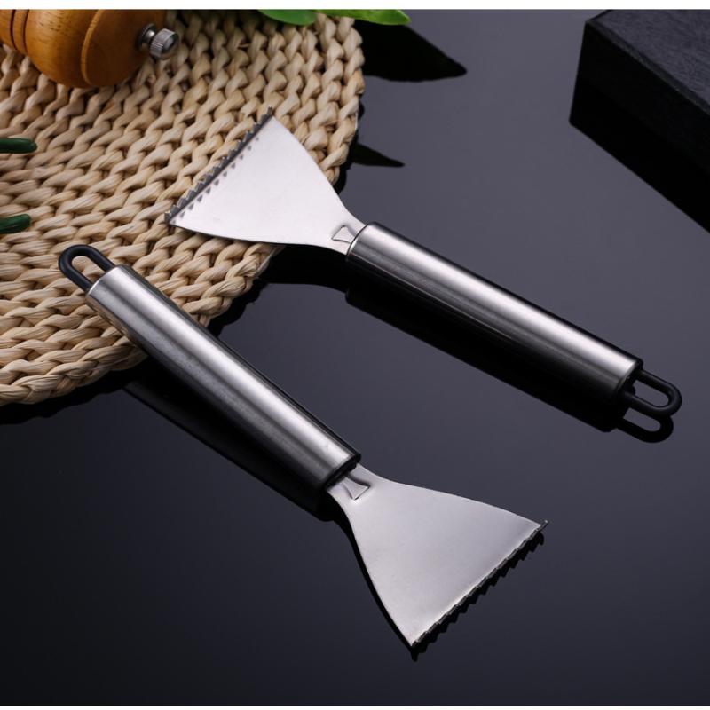 2 Pcs/Set Stainless Steel Fast Cleaning Fish Peeler Scale Remover Seafood Cracker Fish Scaler Cleaner Planet Skin Brush Scraper T