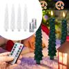 Flameless Taper Candles Christmas Decoration Adjustable Brightness 3D Flickering Flame Birthday