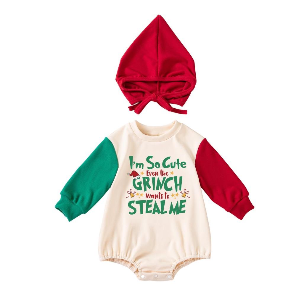 

Embroidery Rompers Set Long Sleeve Jumpsuit Fashion Christmas Costume Baby Boys Girls 80 бежевый