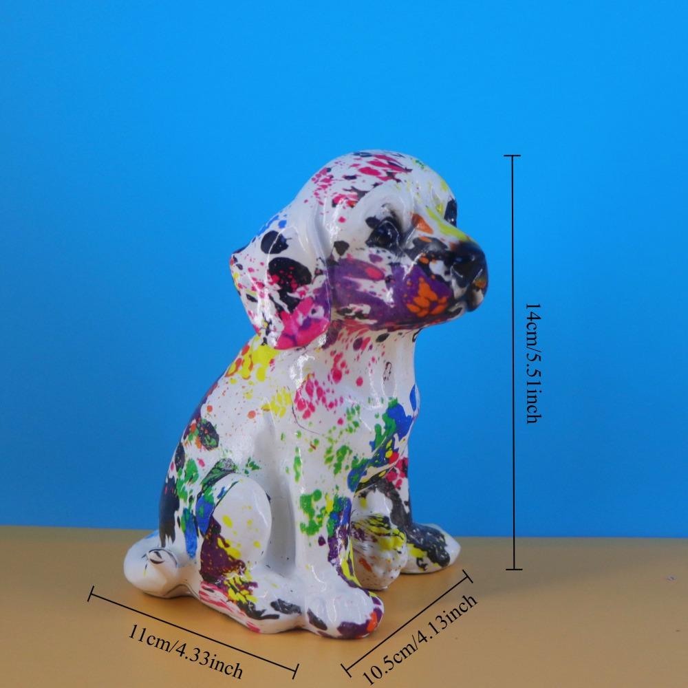 Colorful French Bulldog Statue Decorations Graffiti Art Pet Dog Figurines Home Wine Cabinet Living Room Desktop Animal Ornament