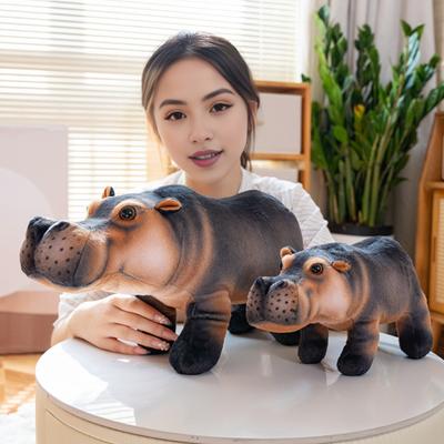 Realistic Hippopotamus Plush Toy Stuffed Animal Lifelike Hippo Model Doll for Kids And