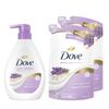 Dove Body Soap Lavender & Oat Milk, 470g + 330g Refills (Two Refills) - Soothing Lavender & Oat Milk Scent
