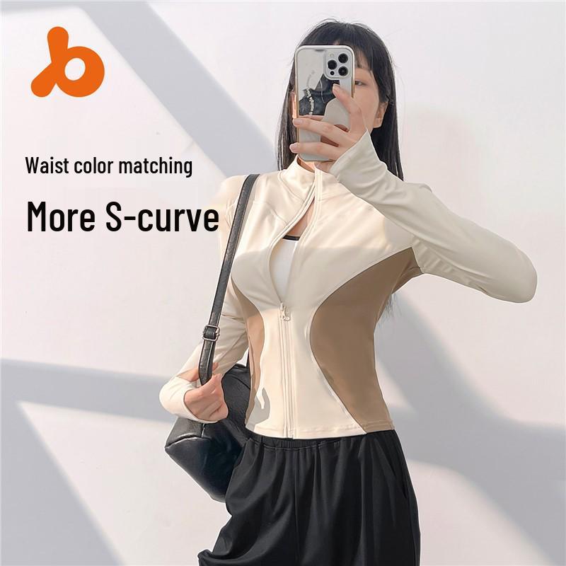 

Juyitang Women s Slim Fit Colorblock Sports Yoga Jacket M