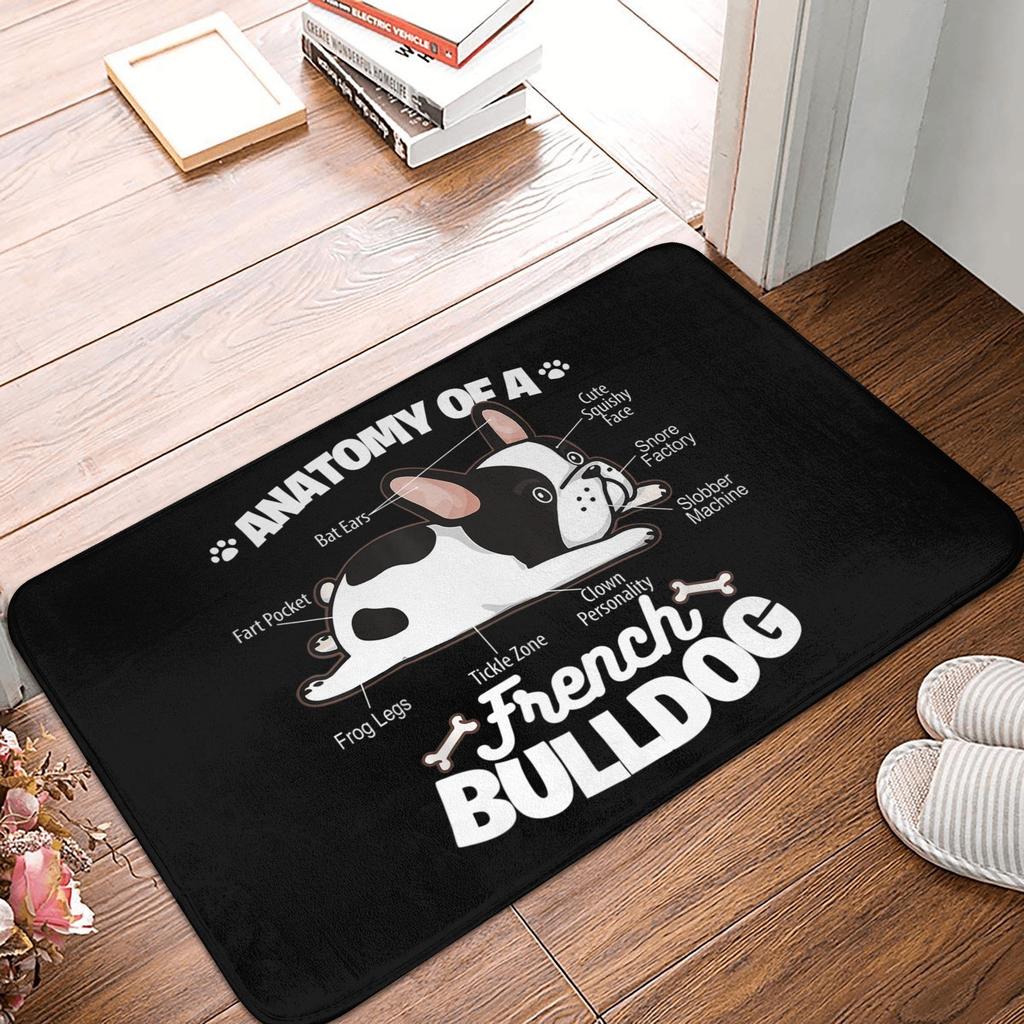 French Bulldog Doormat Anti-Slip Kitchen Bathroom Mat Living Room Floor Door Entrance Carpet Rug