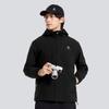 CAMEL Urban Techwear Collection Logo Printed Hooded Long Sleeved Outdoor Fleece Lined Jacket Men's Black MG12266118