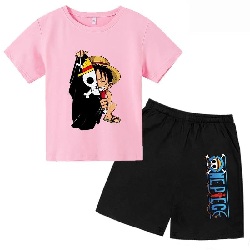 Copii Seturi pentru copii Anime One Pieces Luffy Gear 5 Tricou Cosplay Băieți Luffy Boy Tricouri din desene animate Copii Vară Topuri cu mânecă scurtă