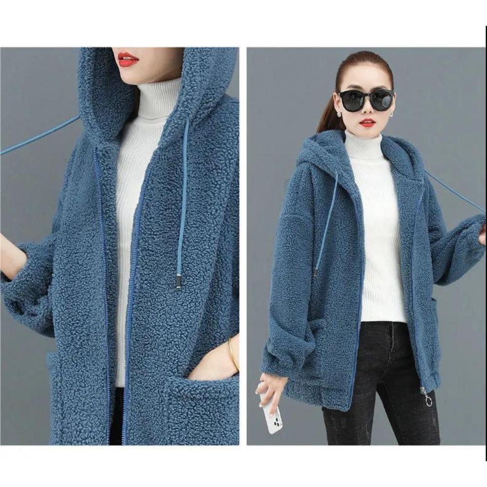 Plus Size Women's New Lamb Cashmere Coat Loose Sweatshirt