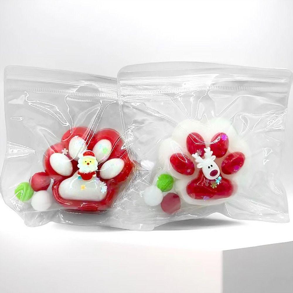 Slow Rebound Squeeze Cat Paw Toys Silicone Pinch Decompression Toy  Christmas Gift