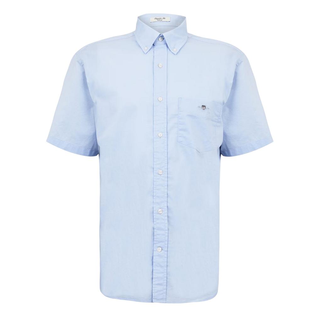 Gant Mens Classic Logo Poplin Short-Sleeved Shirt