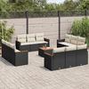 VidaXL Garden Lounge Set with Cushions 13 Pcs, Patio Sofas, Patio Furniture Set, Outdoor Furniture, Black 3258241