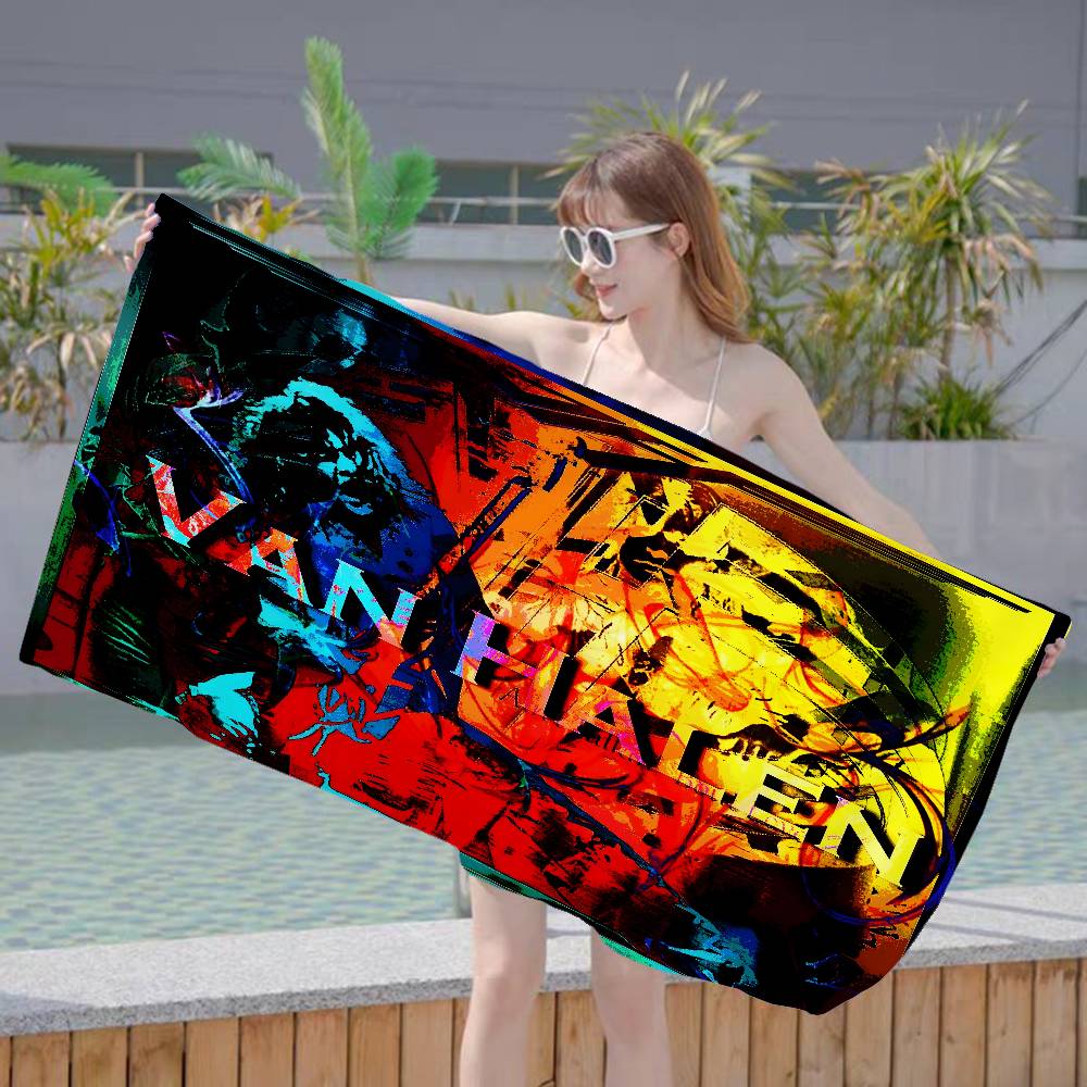 V-Van-Halen Band Microfiber Blanket Quick Drying Beach Towels Oversized Printing Super Absorbent Pool Towel Blanket